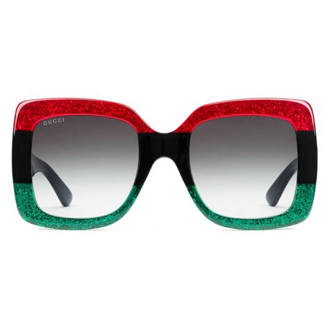 dark red gucci prescription sunglasses sparkly piece on arm|gucci sunglasses red and green.